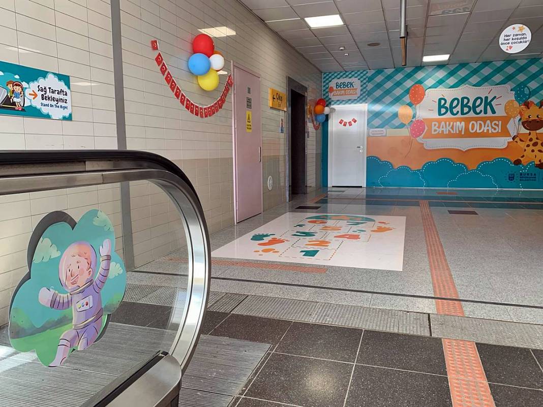 Çocuklar, bu metro istasyonundan çıkmayacak! Bursa'da 'Çocuk Dostu Metro İstasyonu' hizmete girdi 1